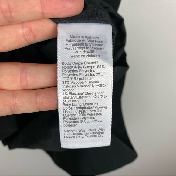 J. Crew Petite Ruffleneck Sleeveless Suiting Mini Dress Black Size 8P NWT - Picture 8 of 8